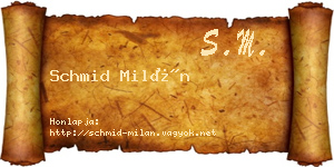 Schmid Milán névjegykártya